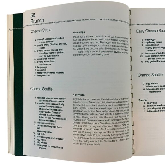 Colorado Cache Cookbook Junior League Denver 10th Anniversary Ltd Ed Spiral 1988 - Picture 8 of 12